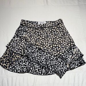 10 Crosby Derek Lam Black and Cream Asymmetrical Skirt